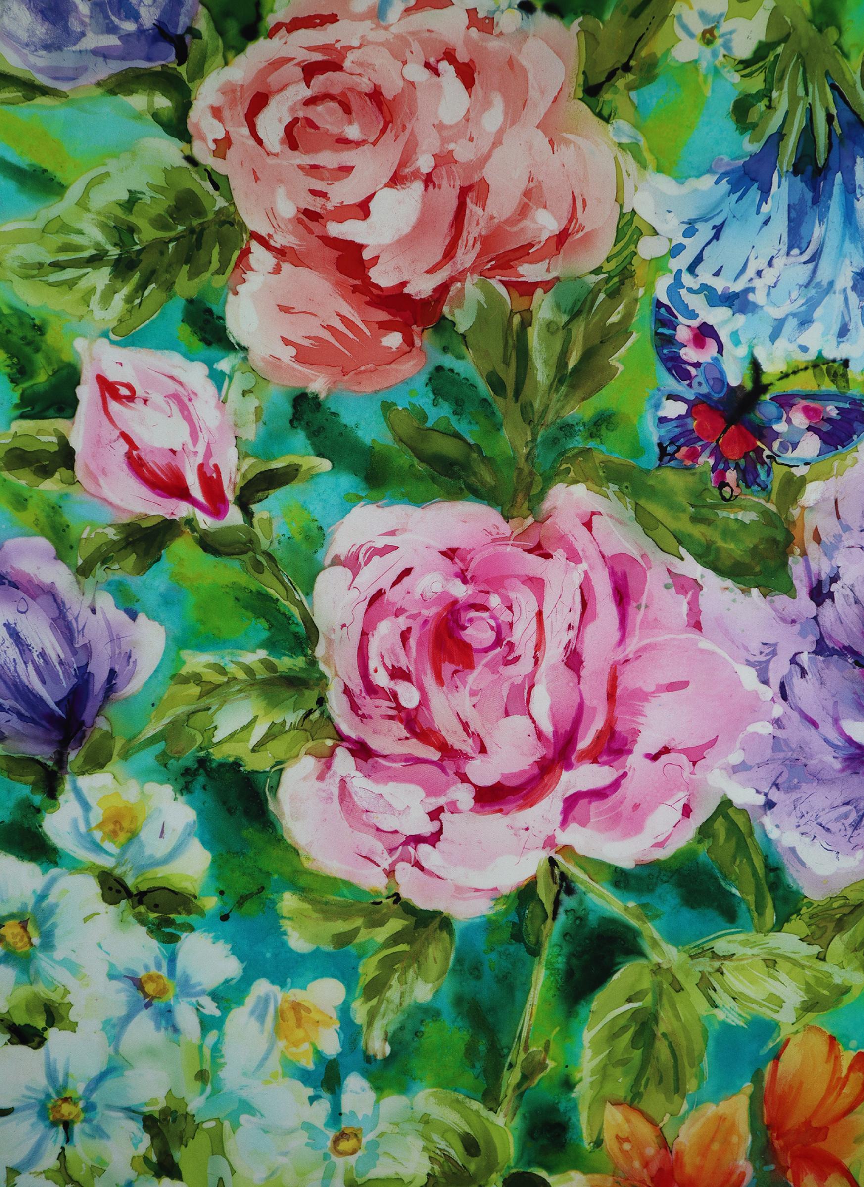 Leslie Rogers-Todder, Impressionist Roses Batik