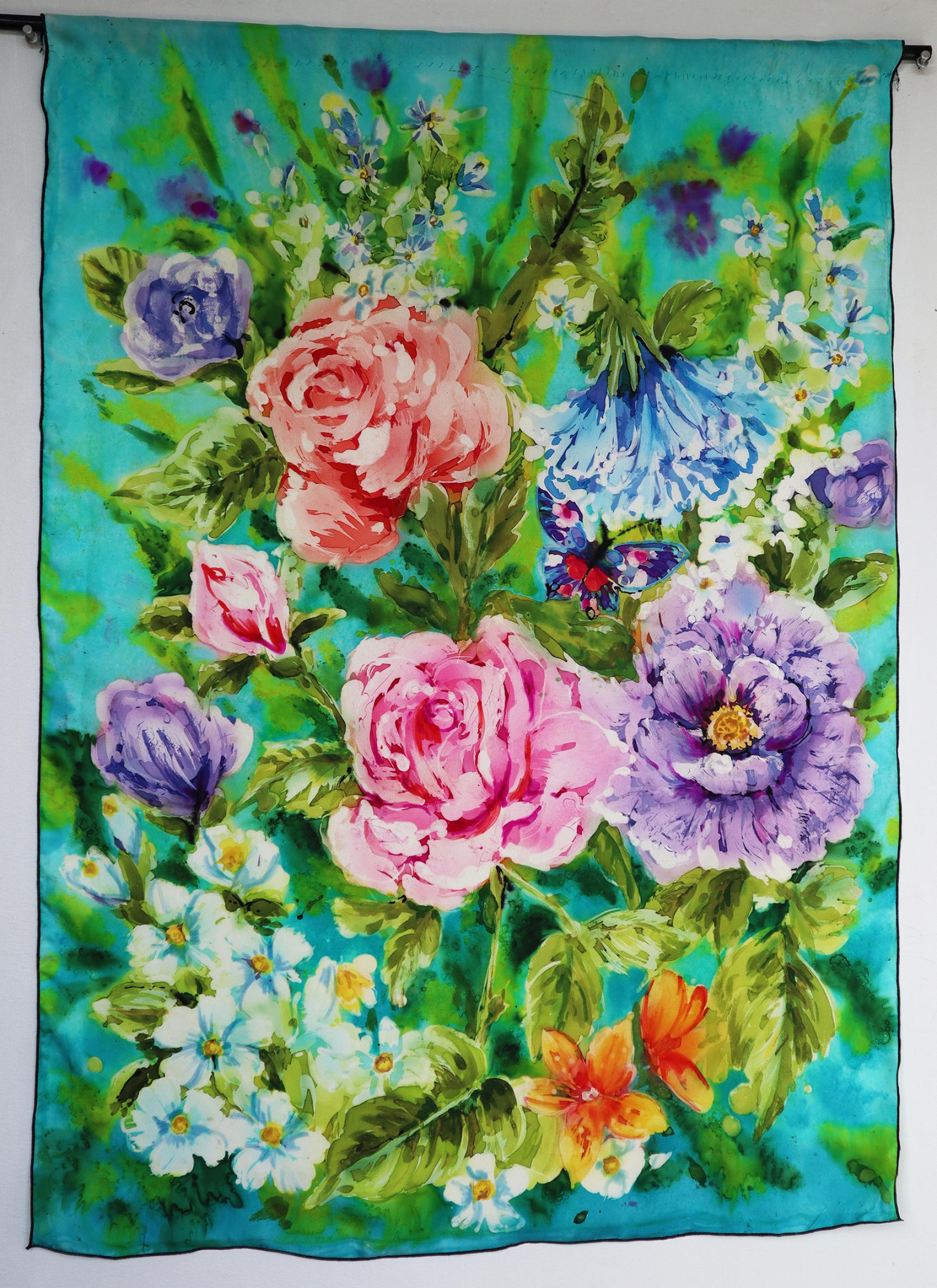 Leslie Rogers-Todder, Impressionist Roses Batik